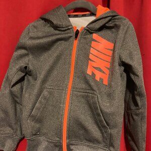 Nike Boys Hooded Sweatshirt Toddler 4T, Gray and Orange